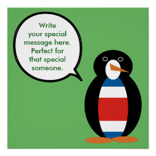 Costa Rica pratende meneer pinguïn gepersonaliseer Poster