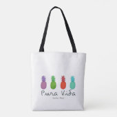 Costa Rica Pura Vida Ananas Strandtas Tote Bag (Achterkant)