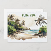 Costa Rica Pura Vida Beach Kaart (Voorkant / Achterkant)
