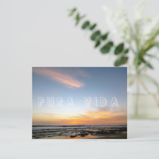 Costa Rica Pura Vida Beach Sunset Briefkaart (Staand voorkant)