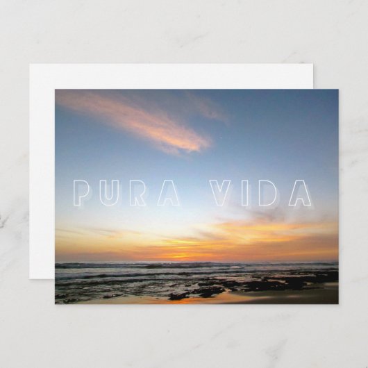 Costa Rica Pura Vida Beach Sunset Briefkaart (Voorkant / Achterkant)