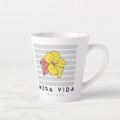 Costa Rica Pura Vida Hibiscus Flower Coffee Latte Mok (Rechts)