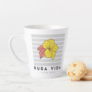 Costa Rica Pura Vida Hibiscus Flower Coffee Latte Mok