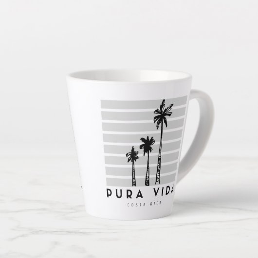 Costa Rica Pura Vida Palm Tree Koffie Latte Mok (Rechterhoek)