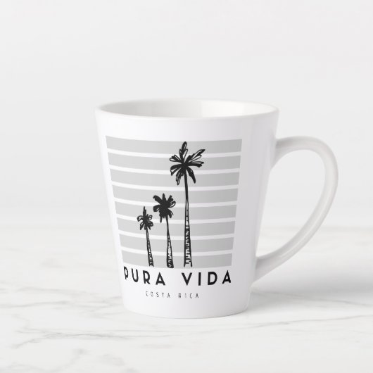 Costa Rica Pura Vida Palm Tree Koffie Latte Mok (Rechts)
