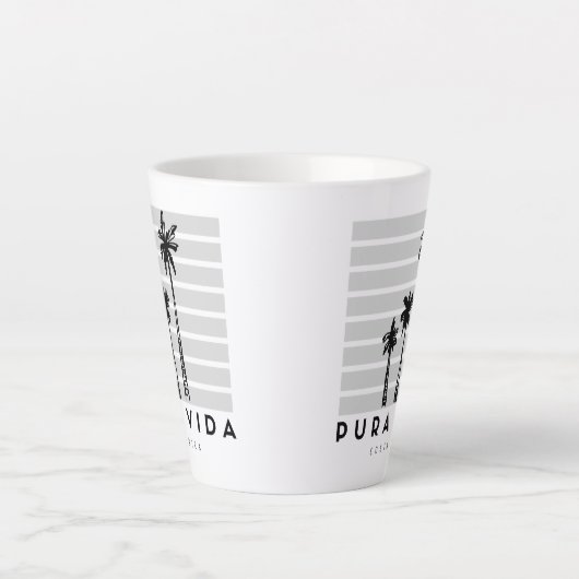 Costa Rica Pura Vida Palm Tree Koffie Latte Mok (Voorkant)