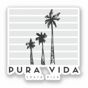 Costa Rica Pura Vida Palm Tree Souvenir Sticker