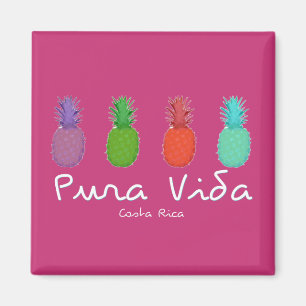 Costa Rica Pura Vida Pineapple Magnet   Roze