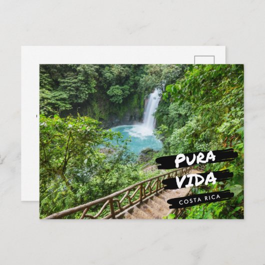 Costa Rica Pura Vida Rio Celeste Briefkaart (Voorkant / Achterkant)
