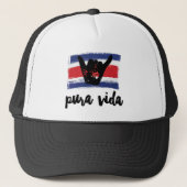Costa Rica Pura Vida Shaka Flag Trucker Pet (Voorkant)