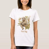 Costa Rica Pura Vida Sloth Shirt (Voorkant)