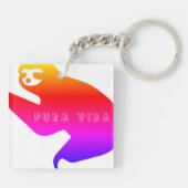 Costa Rica Pura Vida Sloth Sleutelhanger (Achterkant)