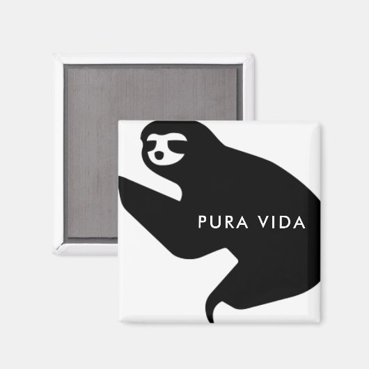 Costa Rica Pura vida Sloth Souvenir Magneet (Voorkant / Achterkant)