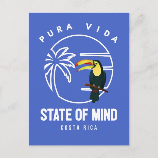 Costa Rica Pura Vida staat Mind Toucan Briefkaart (Voorkant)
