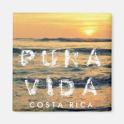 Costa Rica Pura Vida Sunset Souvenir Magnet (Voorkant)