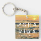 Costa Rica Pura Vida Sunset Souvenir  Sleutelhanger (Voorkant)