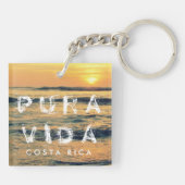 Costa Rica Pura Vida Sunset Souvenir  Sleutelhanger (Achterkant)