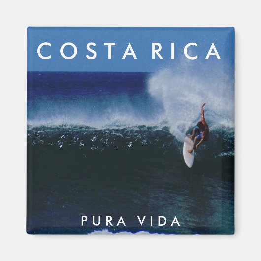 Costa Rica Pura Vida Surf Souvenir Magnet (Voorkant)
