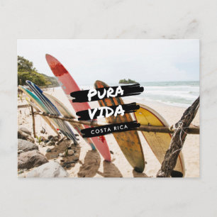 Costa Rica Pura Vida Surfboard Foto Briefkaart