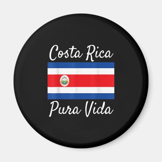 Costa Rica Pura Vida T-Shirt. Mooi Nationaal F Magneet (Voorkant)