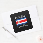 Costa Rica Pura Vida T-Shirt. Mooi Nationaal F Vierkante Sticker (Envelop)