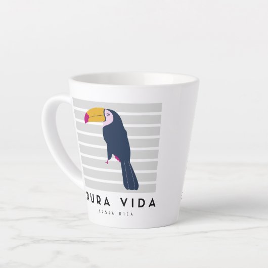 Costa Rica Pura Vida Toucan Coffee Latte Mok (Linkerhoek)