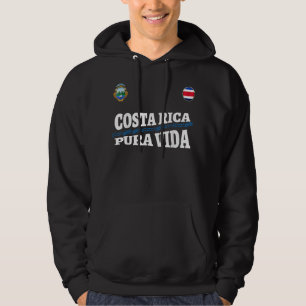 Costa Rica Pura Vida-Travel-Jersey Flag T Hoodie