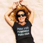 Costa Rica Pura Vida Vibes Souvenir T-shirt<br><div class="desc">Costa Rica souvenir t-shirt in een blauw "Pura vida vibes"-ontwerp.</div>