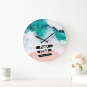 Costa Rica Pura Vida Wave Ocean Foto Grote Klok (Huis)