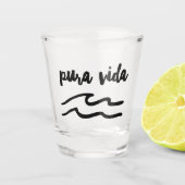 Costa Rica Pura Vida Wave Souvenir Shot Glas (Voorkant)