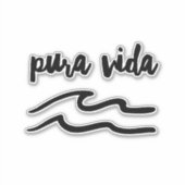 Costa Rica Pura Vida Wave Sticker (Voorkant)