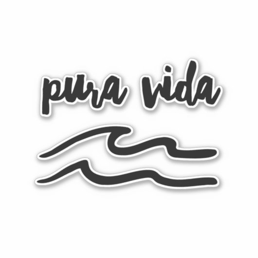 Costa Rica Pura Vida Wave Sticker (Voorkant)