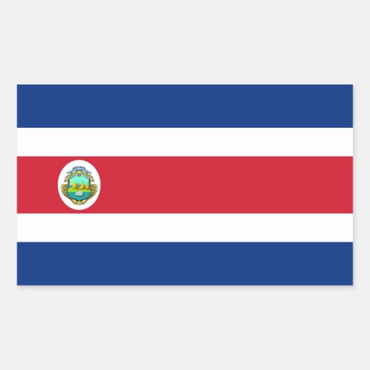 COSTA RICA RECHTHOEKIGE STICKER (Voorkant)