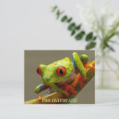 Costa Rica Red-Eyed Frog - Gepersonaliseerd Briefkaart (Staand voorkant)