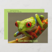 Costa Rica Red-Eyed Frog - Gepersonaliseerd Briefkaart (Voorkant / Achterkant)