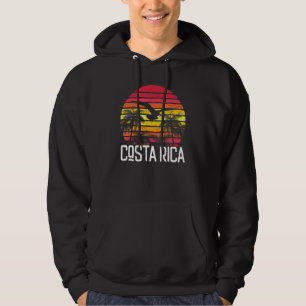 Costa Rica  Retro Beach Palm Tree Surf Hoodie