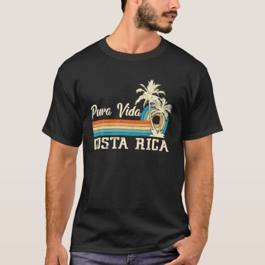 Costa Rica Retro Beach Vacation Souvenir Beach T-shirt (Voorkant)