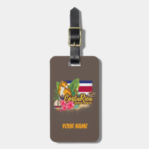 Costa Rica retro big cat  vlag Souvenir Bagagelabel