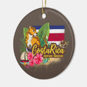 Costa Rica retro big cat  vlag Souvenir Keramisch Ornament (Links)