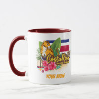Costa Rica retro big cat vlag Souvenir