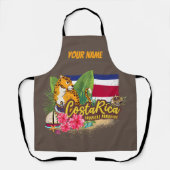 Costa Rica retro big cat  vlag Souvenir Schort (Voorkant)