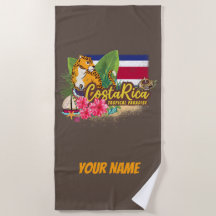 Costa Rica retro big cat  vlag Souvenir