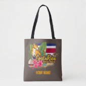 Costa Rica retro big cat  vlag Souvenir Tote Bag (Voorkant)