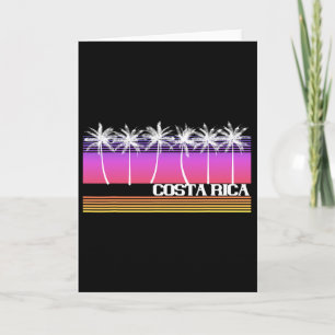 Costa Rica Retro Stijl Strand Eiland Vintage Zonso Kaart
