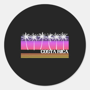 Costa Rica Retro Stijl Strand Eiland Vintage Zonso Ronde Sticker