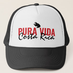 Costa Rica Rica Vida Sloth Mannen PurBlack Trucker Pet