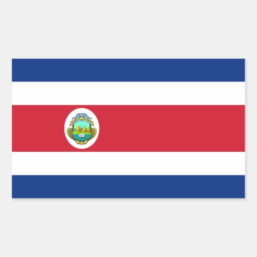 Costa Rica / Ricaanse vlag Rechthoekige Sticker (Voorkant)