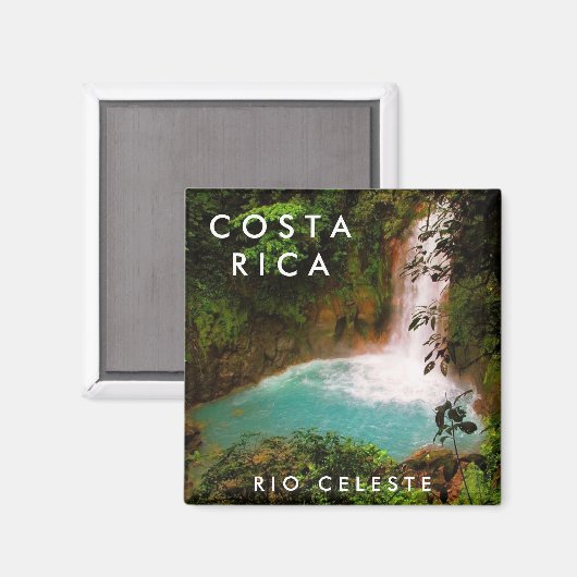 Costa Rica Rio Celeste Souvenir Magnet (Voorkant / Achterkant)