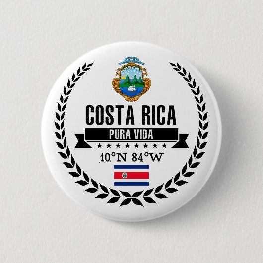 Costa Rica Ronde Button 5,7 Cm (Voorkant)