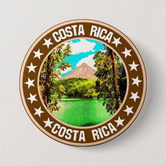 Costa Rica Ronde Button 7,6 Cm (Voorkant)